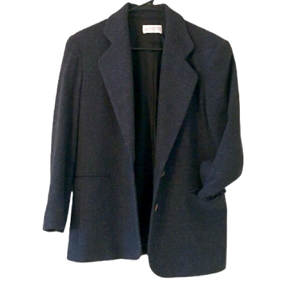 Lands' End Jackets & Blazers - Lands End Blazer 100% Wool Dark Heather Gray Boyfriend Jacket Petite 6